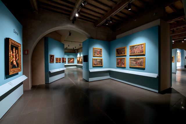 Painting galleries inside Santa Maria della Scala, the former hospital facing Siena Cathedral